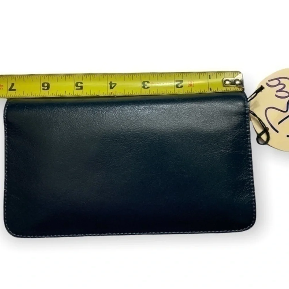 Bosca blue leather wallet nwt